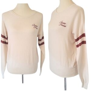 Guess Jeans‎ Vintage 90's Cream Varsity Sweater